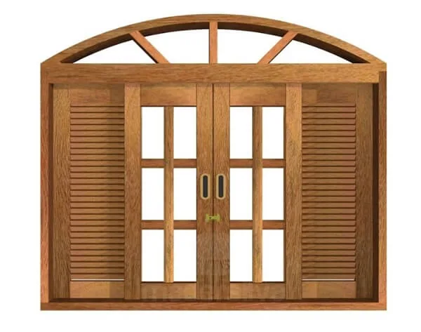 Janela Vidro e Veneziana Colonial